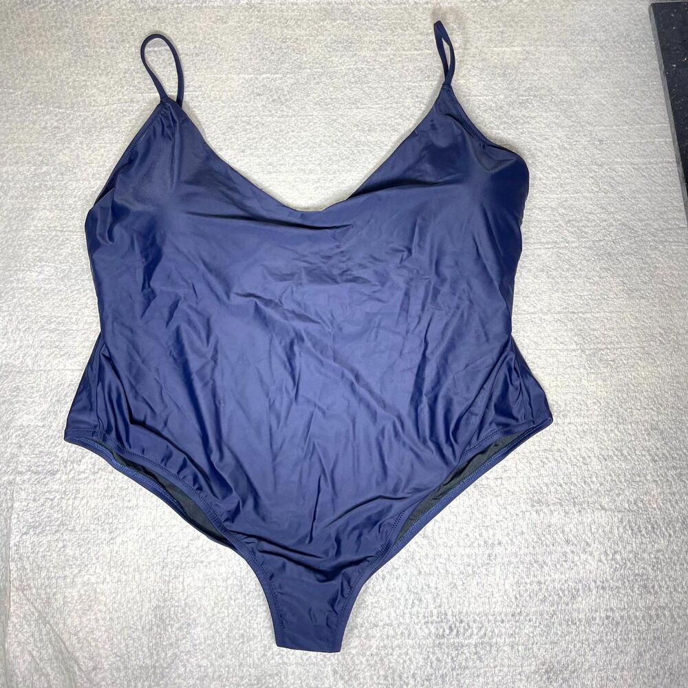 J.Crew Scoopneck One-Piece Swimsuit in Navy Ladies Size 24 NEW BF162 NAV